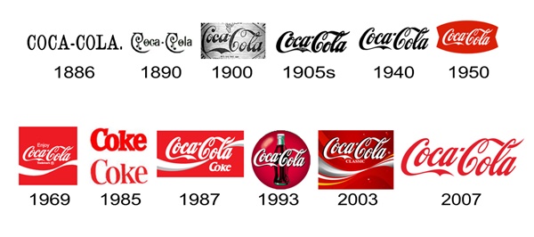 Coca Cola thay đổi nhiều mẫu logo