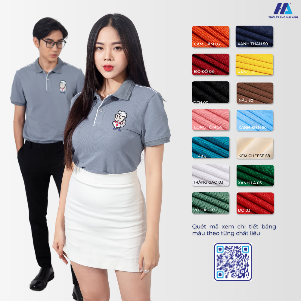 Tone màu xám thanh lịch và chuyên nghiệp của mẫu áo đồng phục