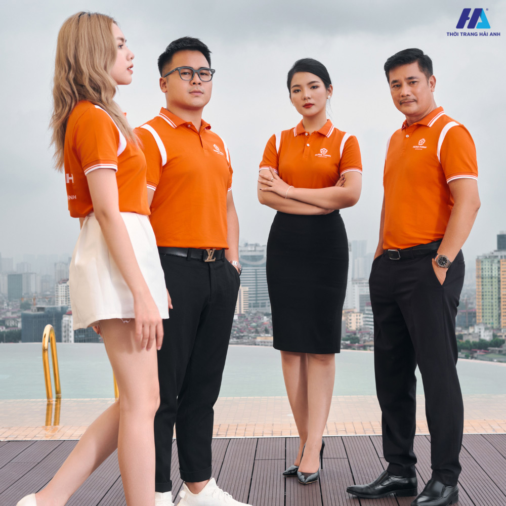 Bật mí các cách phối đồ cùng áo thun đồng phục polo màu cam