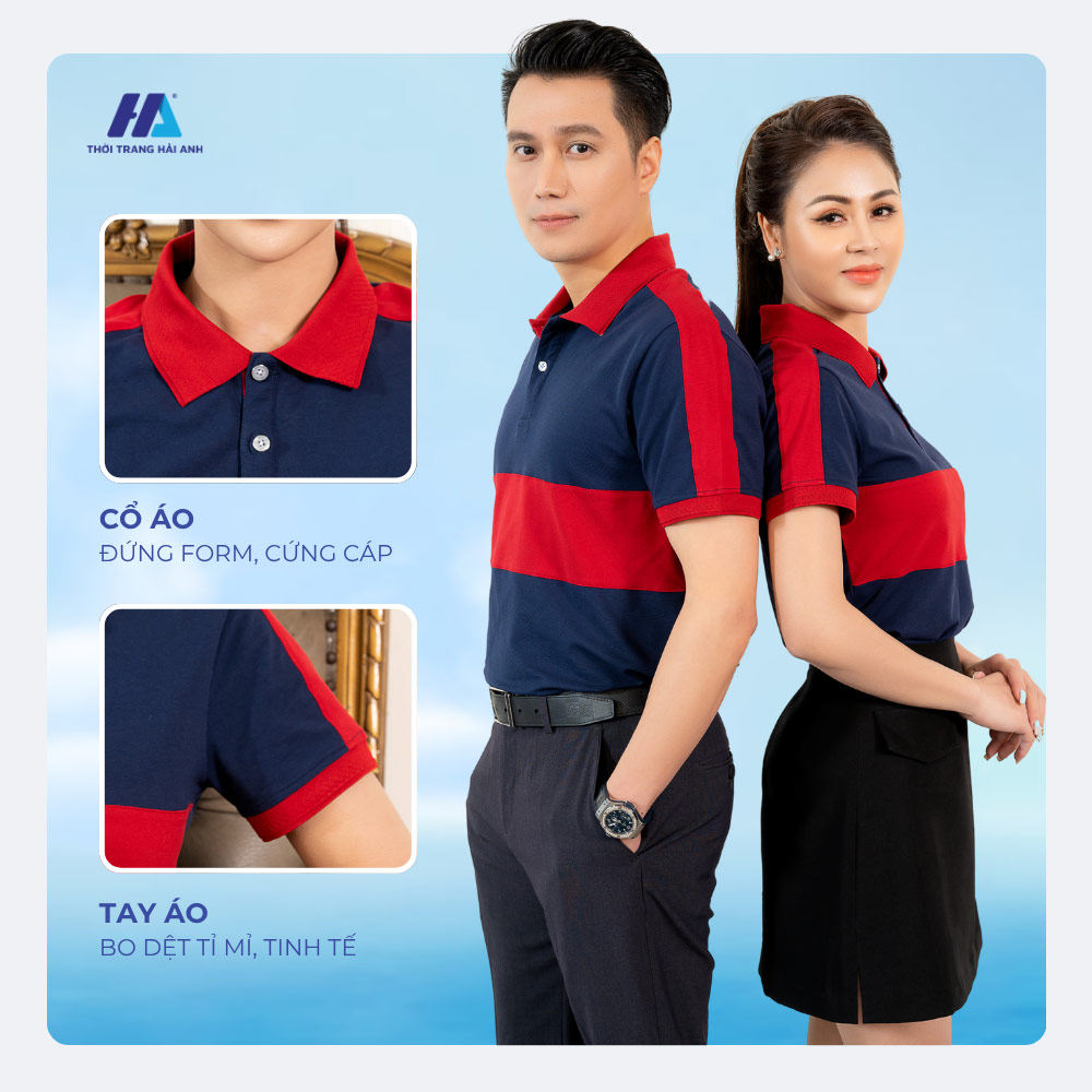 Thiết kế áo polo đồng phục lịch sự nhưng cũng trẻ trung, năng động