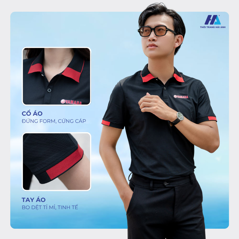 Form áo polo cổ bẻ dáng suông vừa lịch sự vừa tạo sự thoải mái khi mặc