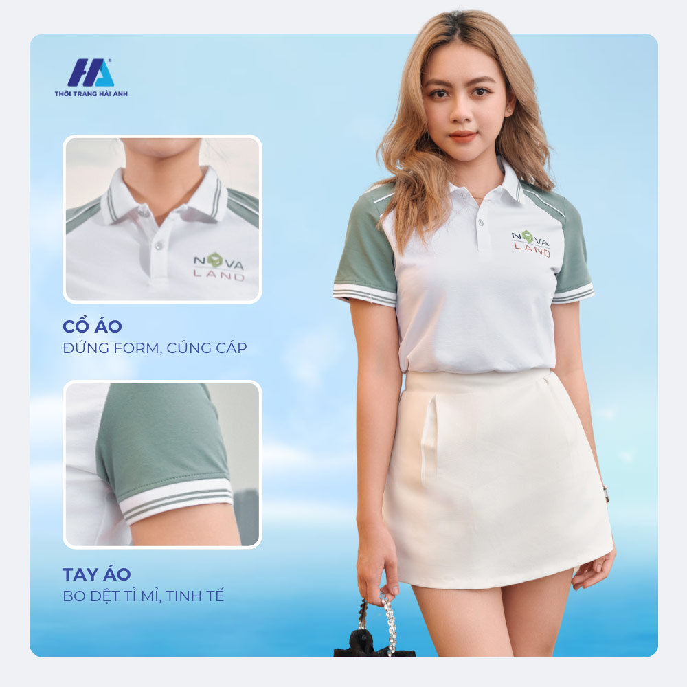 Thiết kế kiểu dáng áo polo đồng phục thanh lịch, chuyên nghiệp