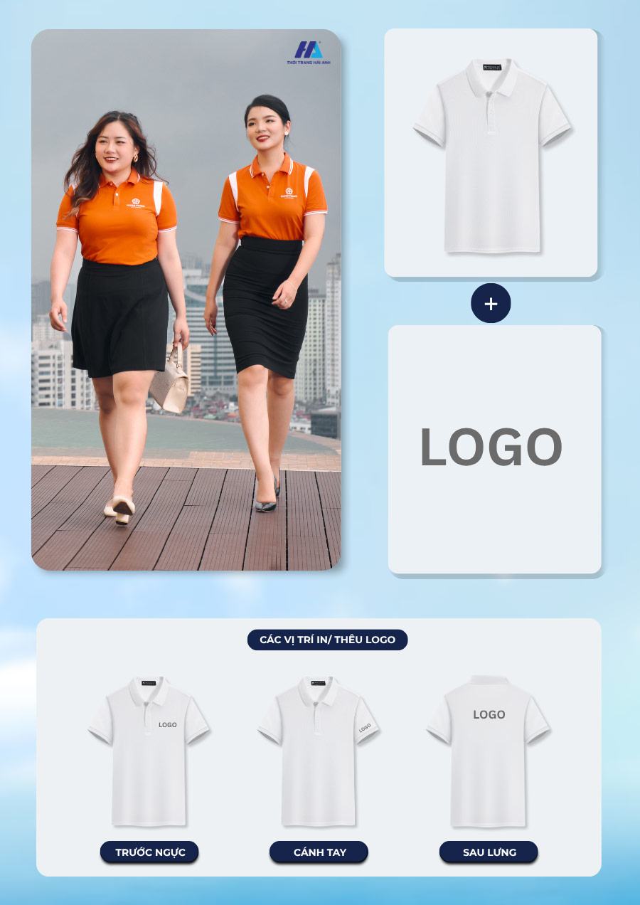 Hình in logo được đặt tại vị trí nổi bật và dễ dàng thu hút sự chú ý