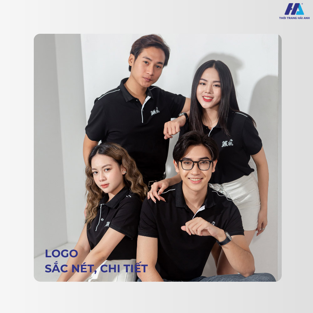 Hình in logo nổi bật trên đồng phục góp phần nâng cao độ nhận diện