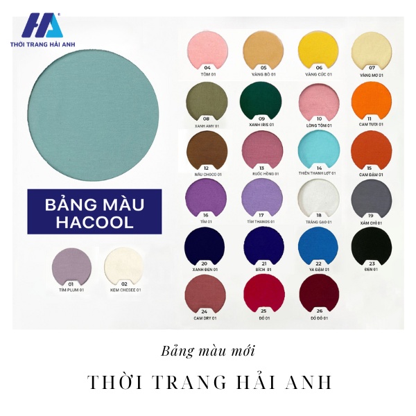 bảng màu vải cotton Hacool