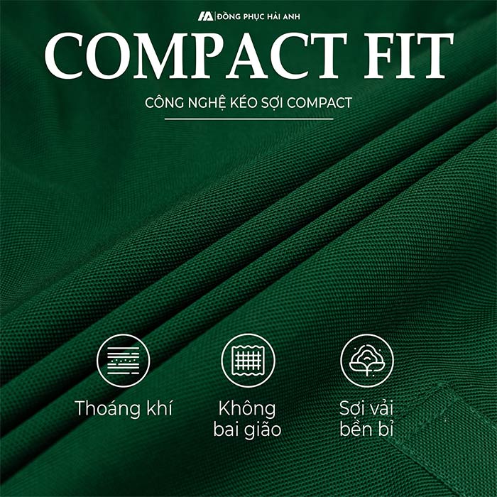 Chất liệu Compact Fit có khả năng thoáng khí, độ bền cao và tính co giãn tốt