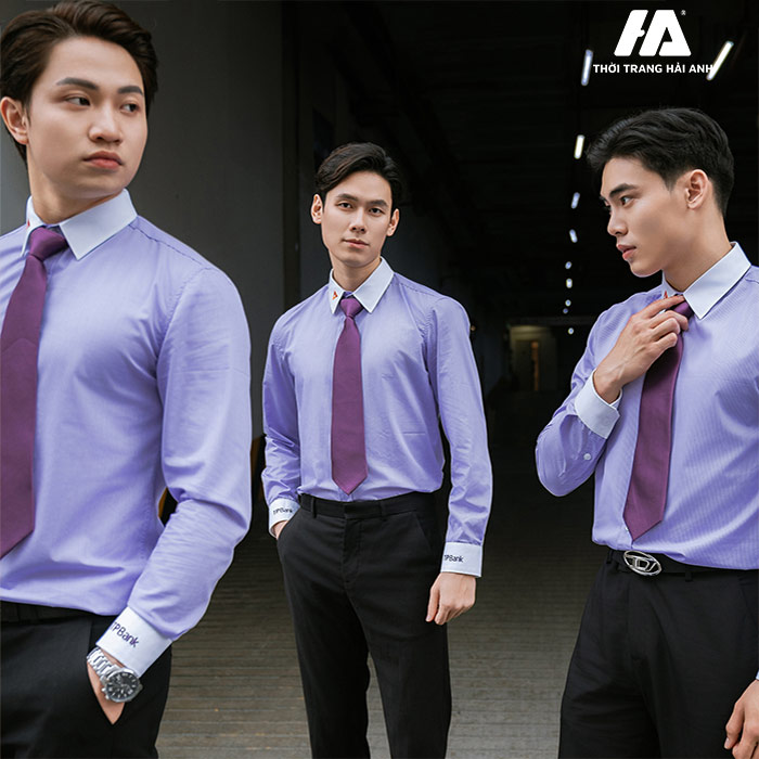 Đồng phục màu tím thể hiện sự chuyên nghiệp và đáng tin cậy