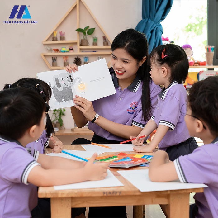 Màu tím được ứng dụng để may đồng phục công ty, đồng phục trường học