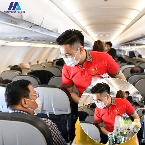 Áo polo đồng phục tiếp viên nam Vietjet Air