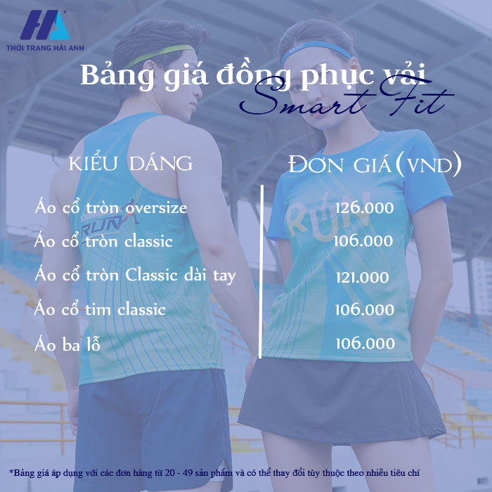 Giá may áo thun vải Smart Fit dao động từ 106.000 vnd