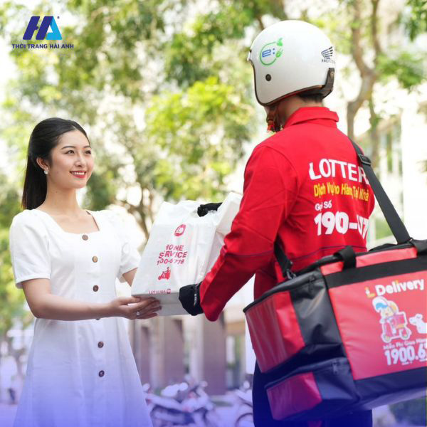 Đồng phục Lotteria may bằng chất liệu vải cao cấp, chất lượng