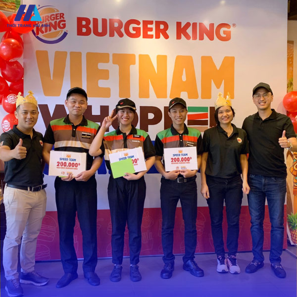 mẫu áo polo đồng phục burger king