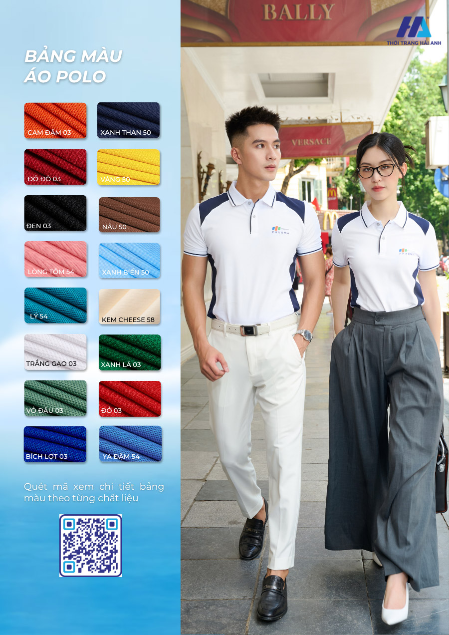 Sự hài hòa của hai tone màu trắng và xanh đen trong mẫu đồng phục