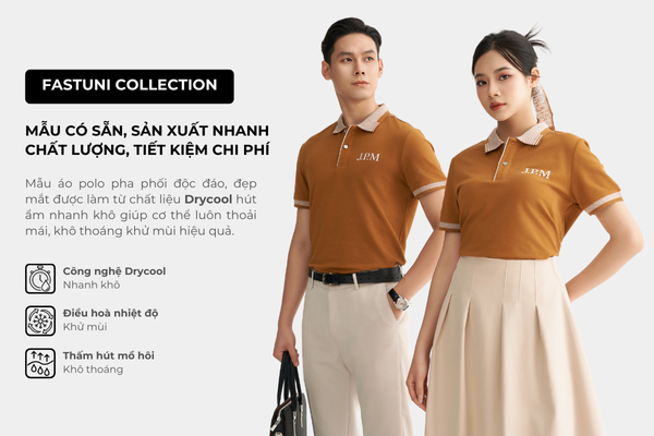 Chất liệu áo đồng phục polo màu nâu đất FastUni