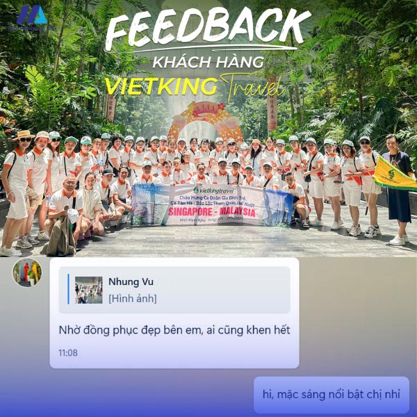 Tin nhắn feedback của khách hàng sau khi nhận đồng phục 