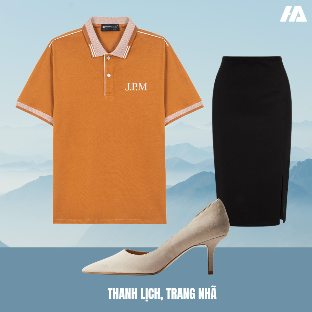 Phối đồ đơn giản nhưng thanh lịch cùng áo thun đồng phục màu nâu đất