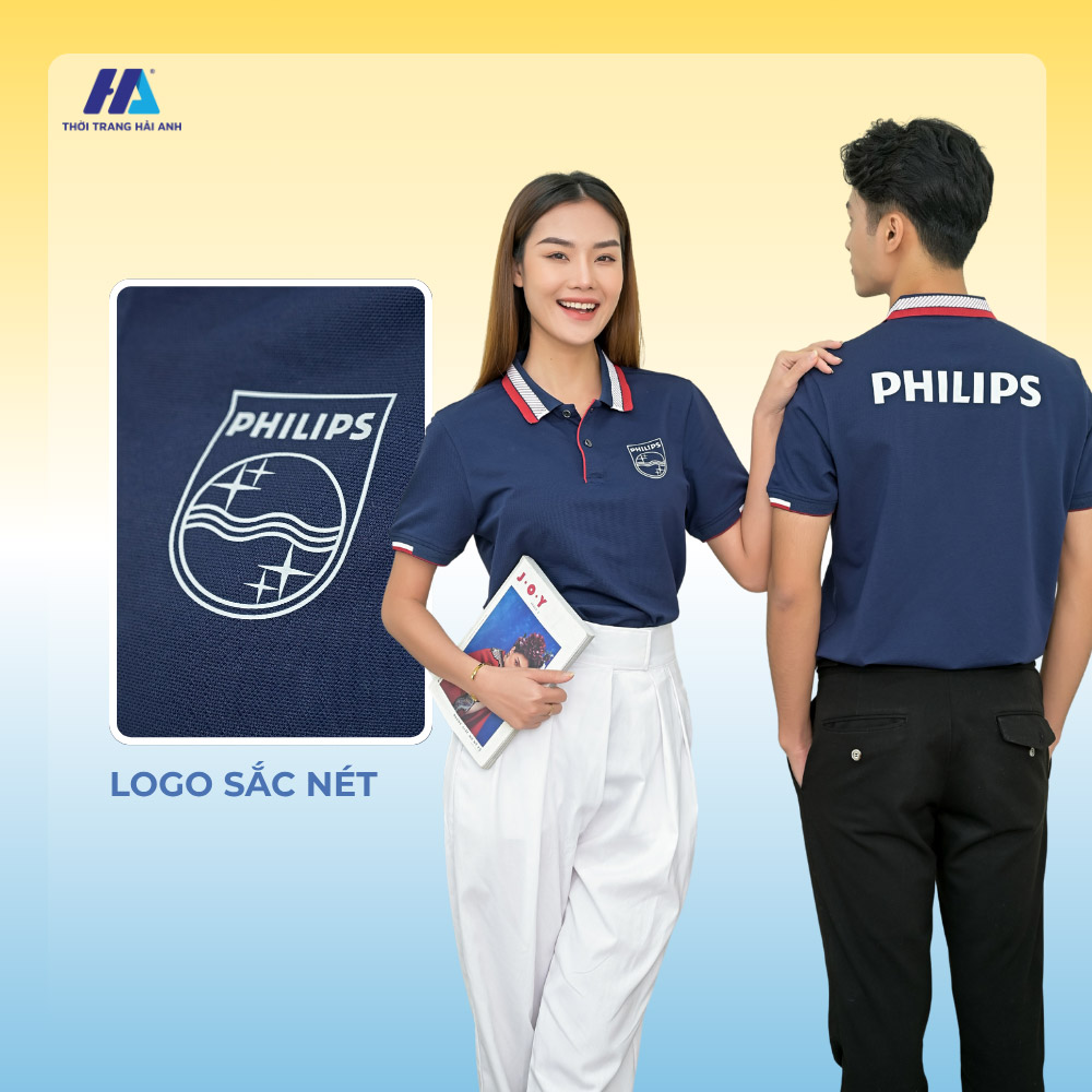 Hình in logo nổi bật trên đồng phục giúp quảng bá hình ảnh thương hiệu