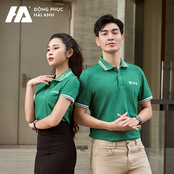 Thiết kế mẫu áo thun đồng phục màu xanh lá tươi trẻ trung, nổi bật