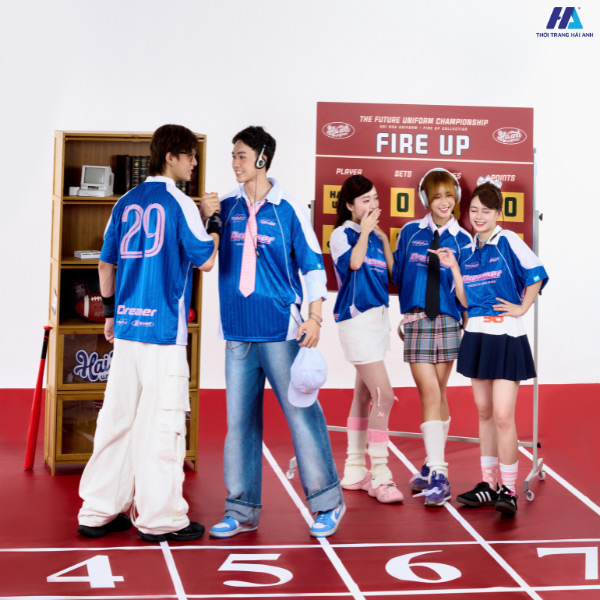 Gợi ý phối áo phông lớp oversize Fire Up màu xanh bích năng động, cá tính