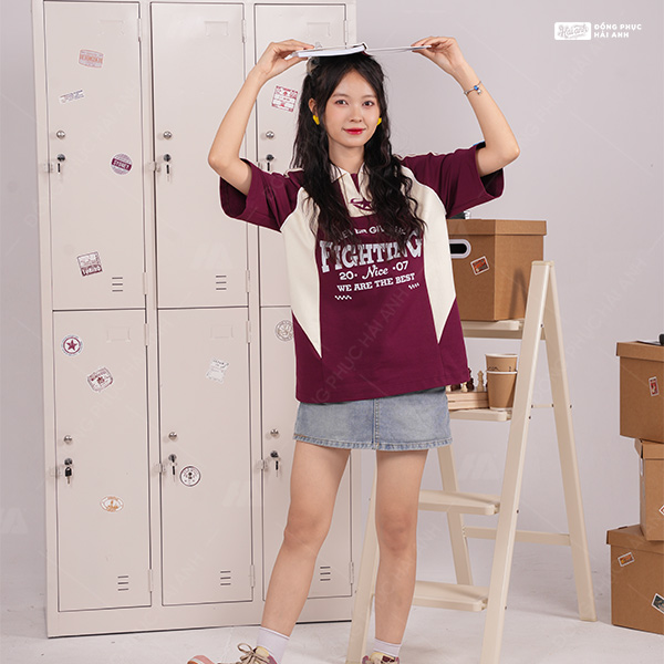 Slogan “Never give up - Fighting” nổi bật với công nghệ in hiện đại