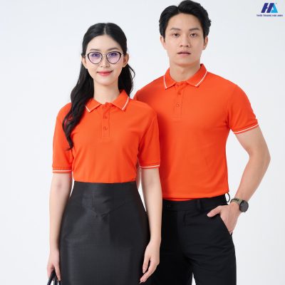 Áo polo màu cam đồng phục lịch sự, trẻ trung và dễ phối đồ