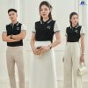 áo thun đồng phục công ty màu đen phối trắng