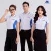 áo thun đồng phục công ty màu trắng phối thân bích lợt