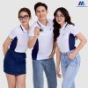 áo thun đồng phục công ty màu trắng phối thân xanh đen
