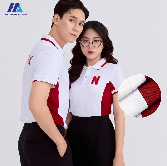 Áo polo thường được may từ chất liệu co giãn, thấm hút tốt
