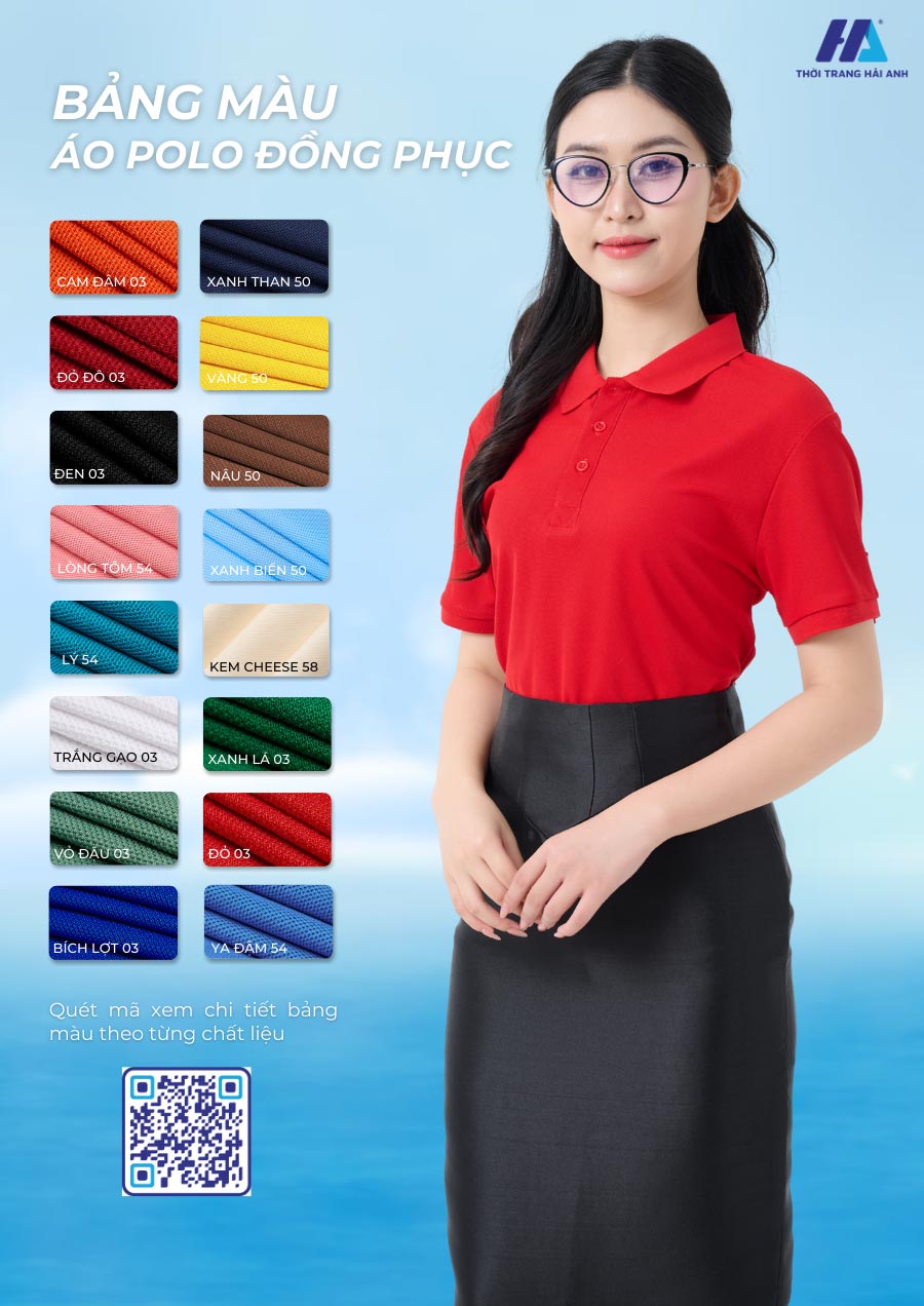 Áo thun polo Hải Anh có bảng màu đa dạng.