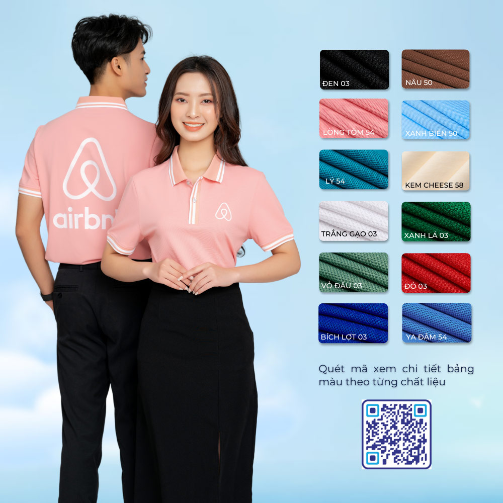 Áo thun đồng phục màu hồng mang đến sự tươi vui, tạo cảm giác gần gũi