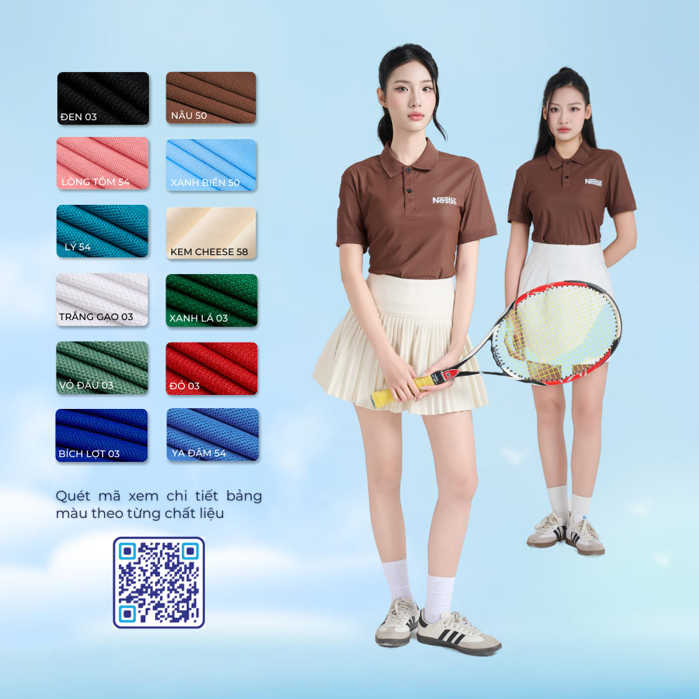 Bảng màu của mẫu áo polo đồng phục công ty tại Hải Anh