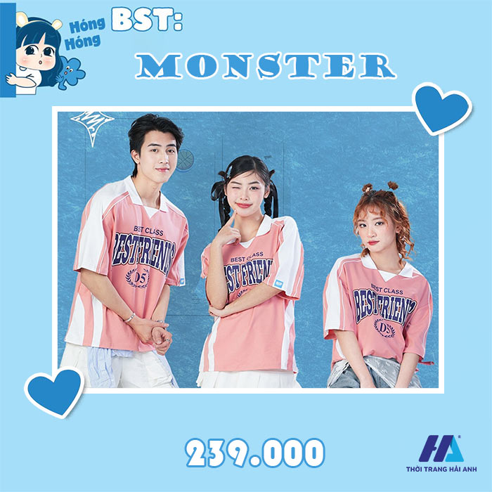 Giá bán áo lớp có cổ Monster: 239.000vnd.