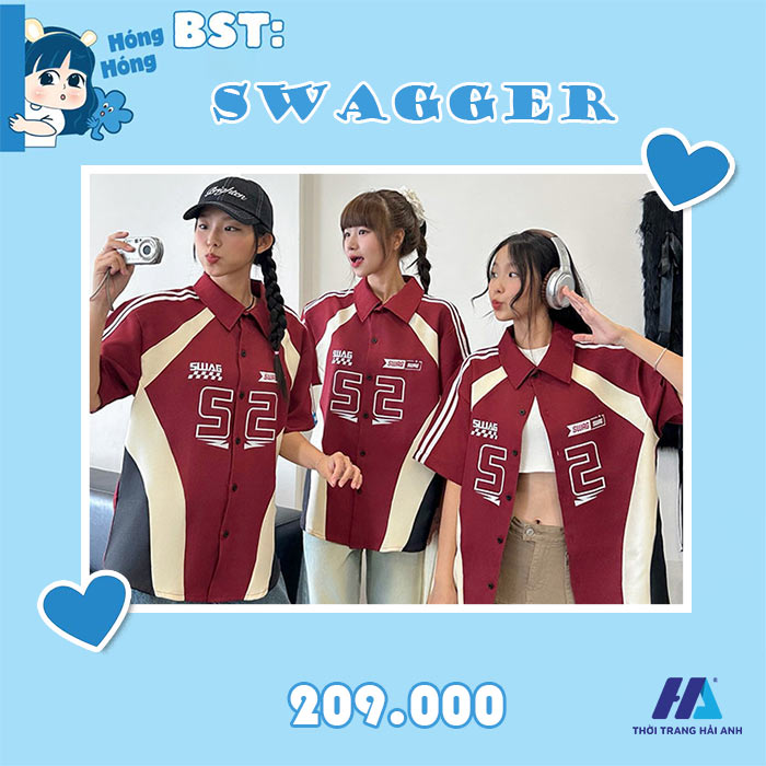Giá bán áo lớp sơ mi oversize Swagger: 209.000vnd.