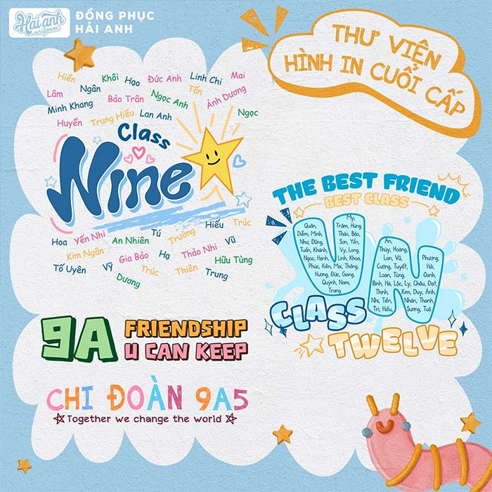 Hình in logo áo lớp cá tính
