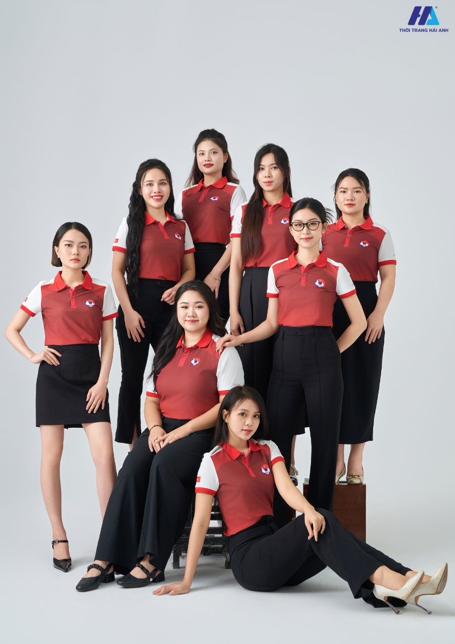 Biến hóa phong cách công sở và năng động với áo phông đồng phục đỏ