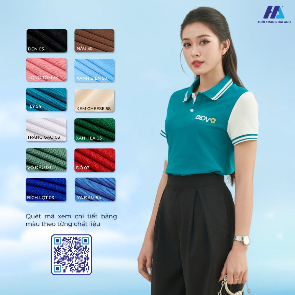 Áo thun đồng phục màu lý phối trắng sự kết hợp hoàn hảo giữa tươi trẻ và chuyên nghiệp