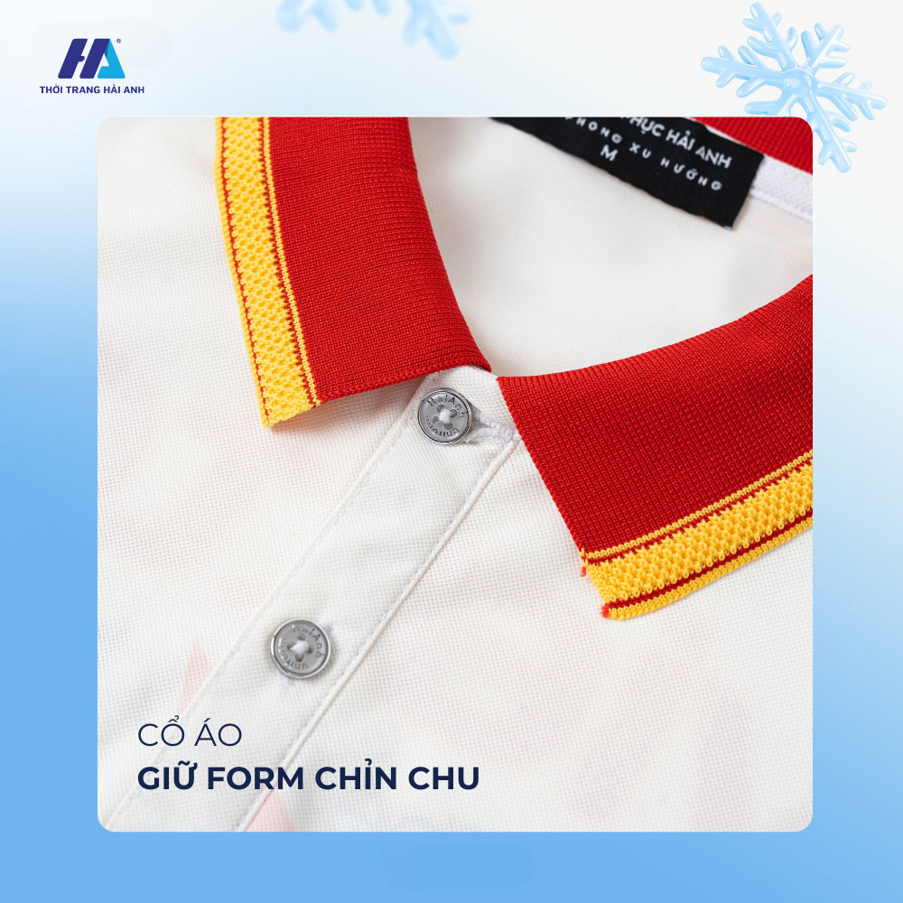 Thiết kế của áo polo màu trắng đỏ mang đến sự cuốn hút và thoải mái