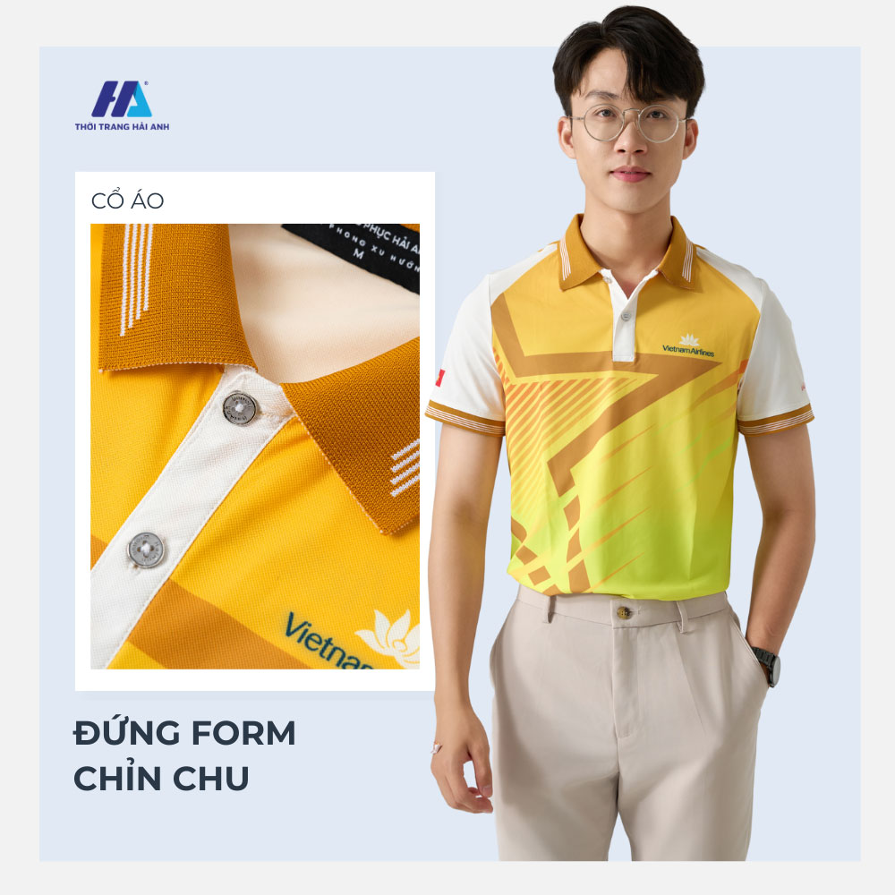 Áo phông đồng phục thiết kế hiện đại và thanh lịch, phù hợp với nhiều vóc dáng