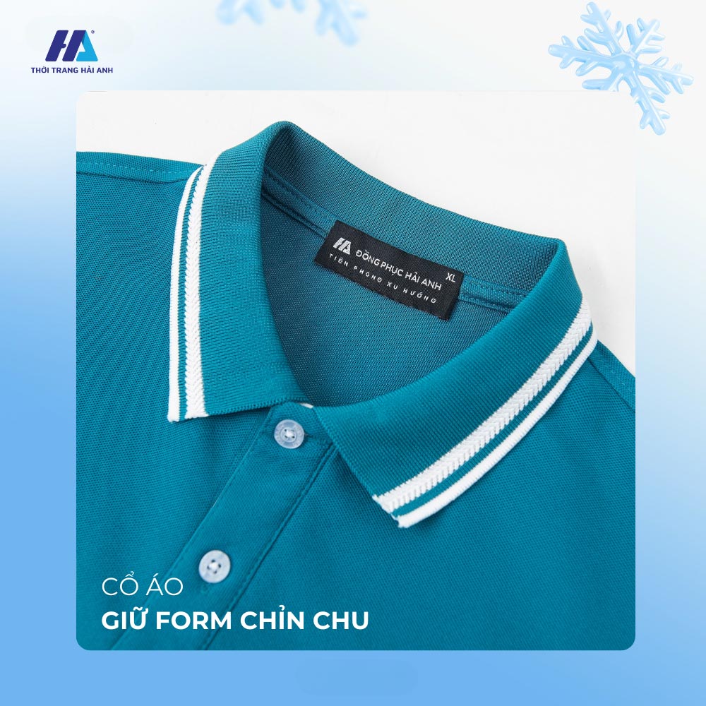 Form áo Regular Fit cổ bẻ lịch sự, sang trọng