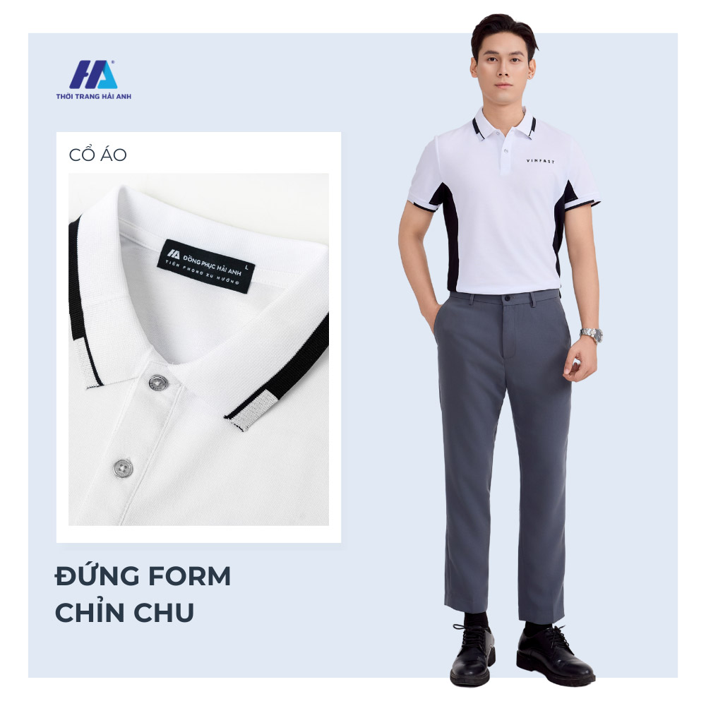 Thiết kế thanh lịch của mẫu áo đồng phục công ty phối thân đen