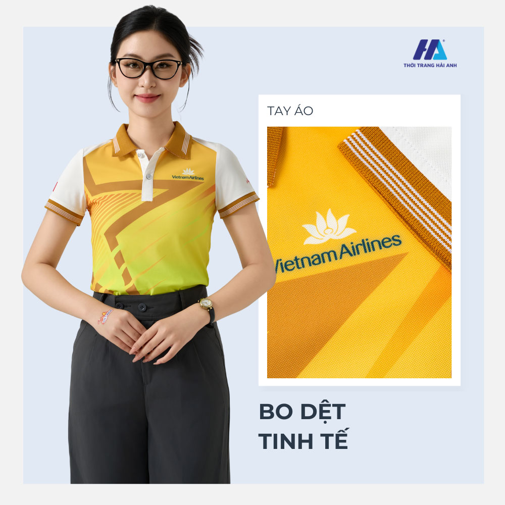 Thiết kế hiện đại và thanh lịch của áo phông đồng phục màu trắng vàng