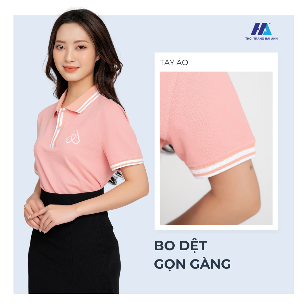 Áo thun đồng phục màu hồng với thiết kế tỉ mỉ, nổi bật