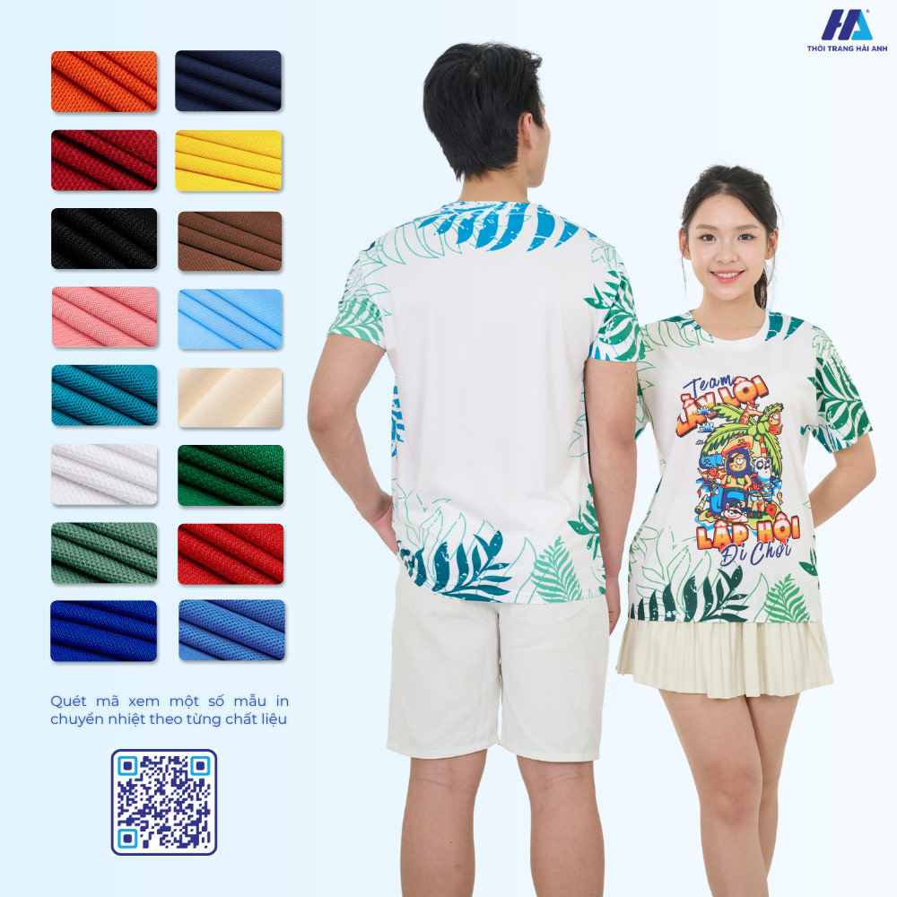 Mẫu áo thun du lịch được pha trộn bởi nhiều màu sắc nổi bật, thu hút