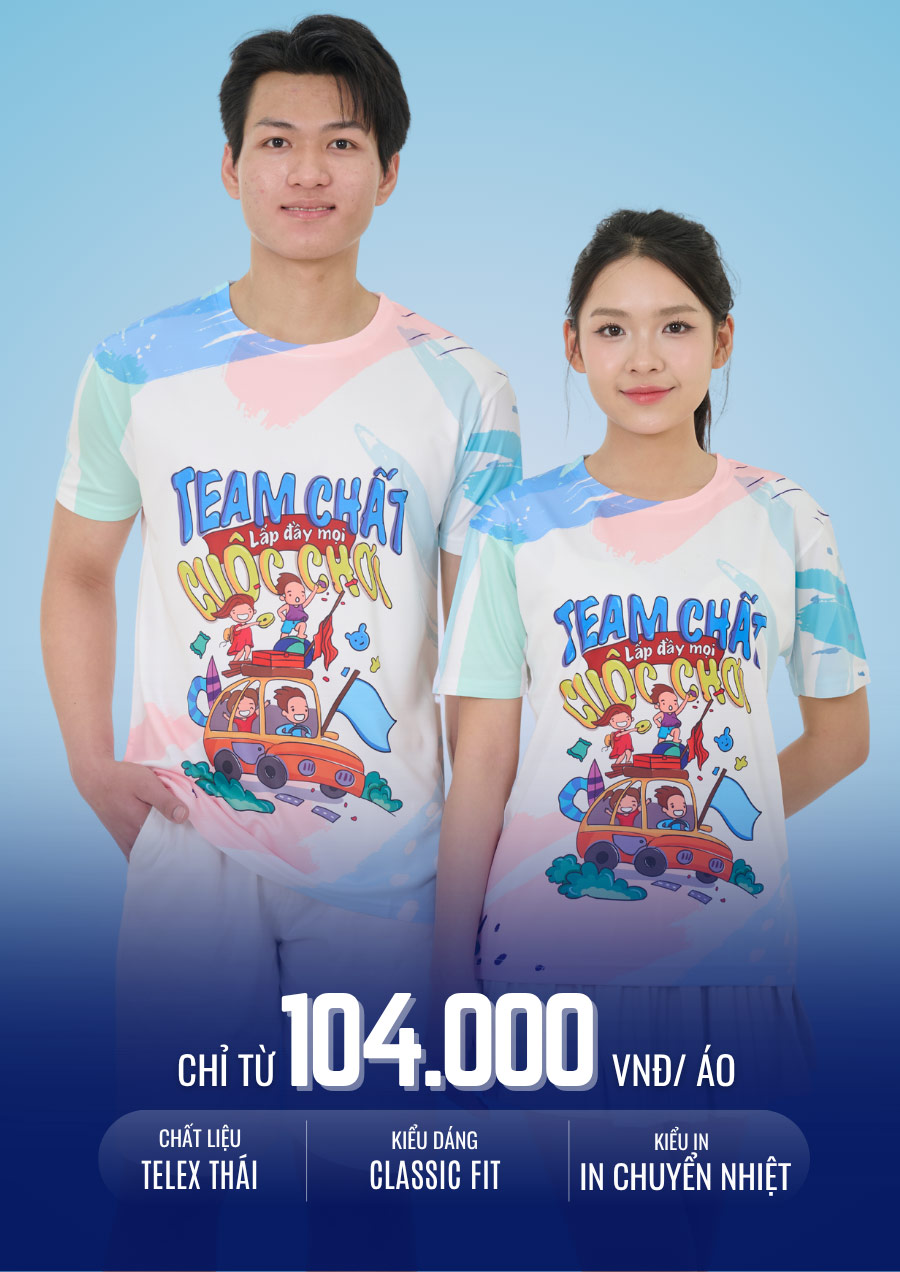 áo thun đồng phục in 3d họa tiết team chất lấp đầy mọi cuộc chơi phù hợp cho các nhóm bạn, công ty đi du lịch, team building