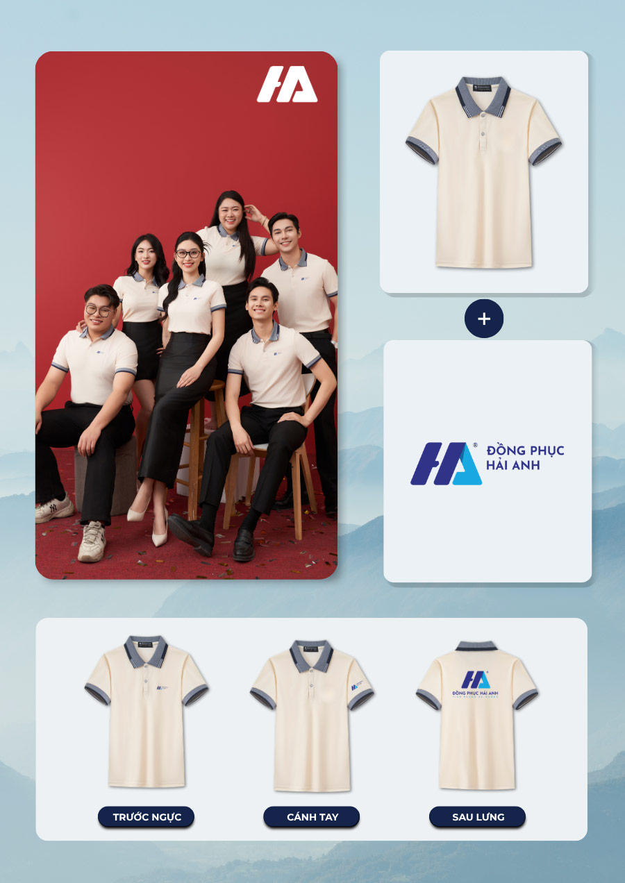 Logo in rõ nét phía ngực trái giúp nâng tầm thương hiệu