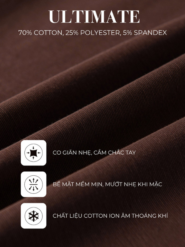 Chất liệu vải Cotton Ultimate có khả năng thấm hút tốt, thoáng khí